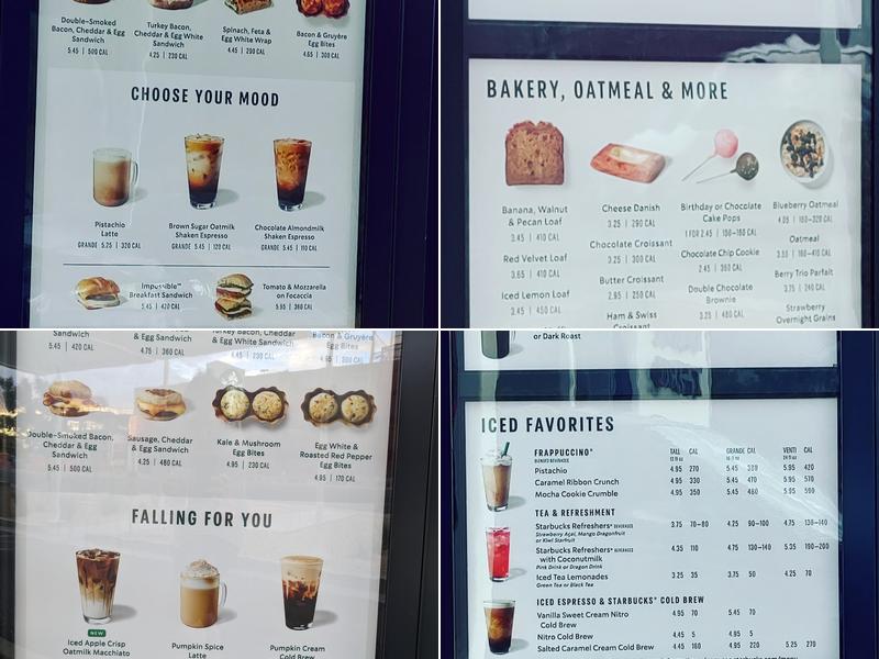 Starbucks Menu