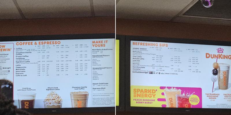 Dunkin' Menu