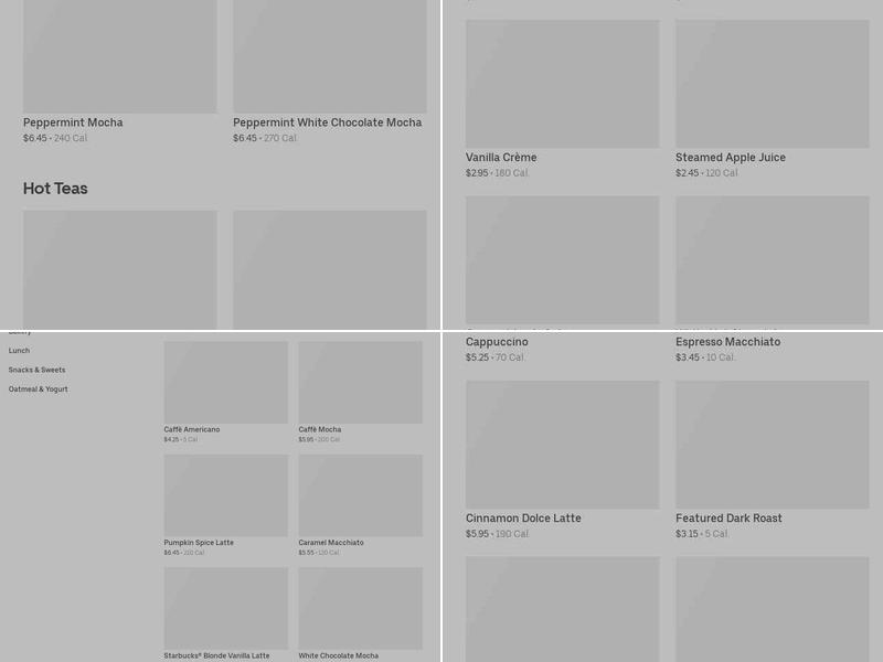 Starbucks Menu