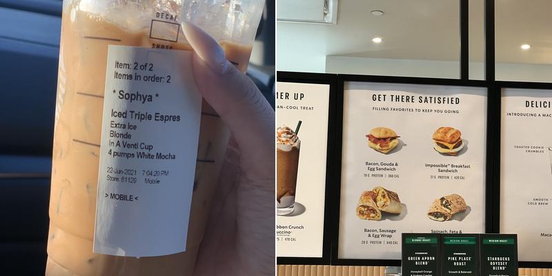 Starbucks Menu