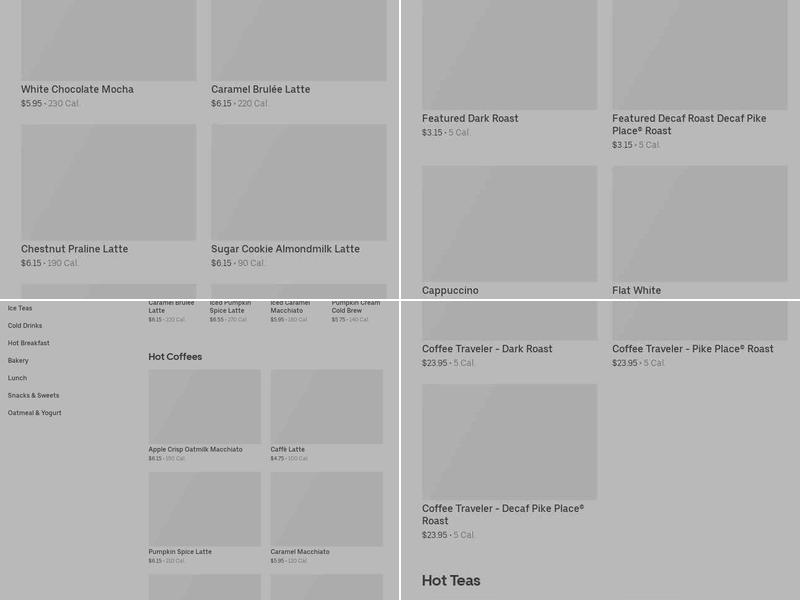 Starbucks Menu