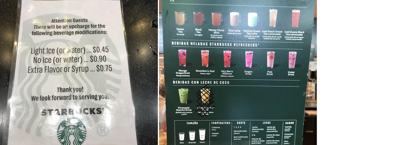 Starbucks Menu