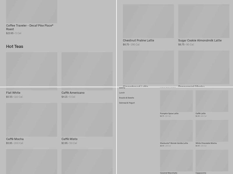Starbucks Menu