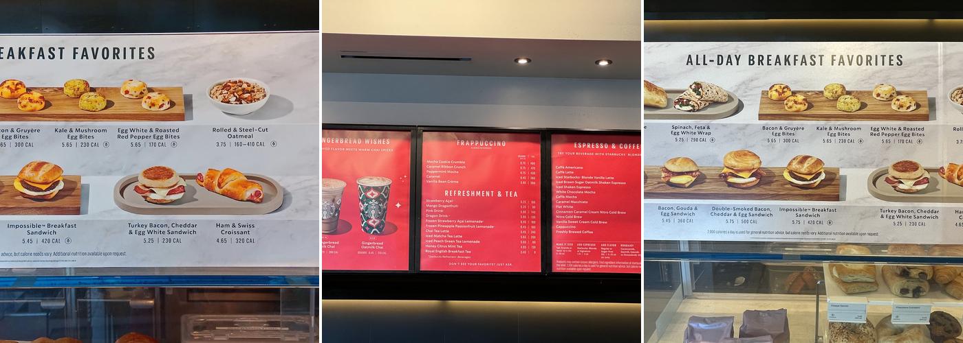 Starbucks Menu
