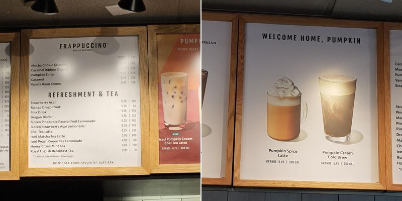 Starbucks Menu