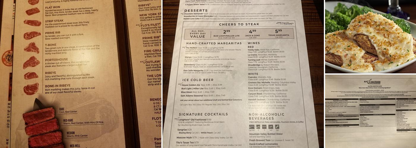 LongHorn Steakhouse Menu