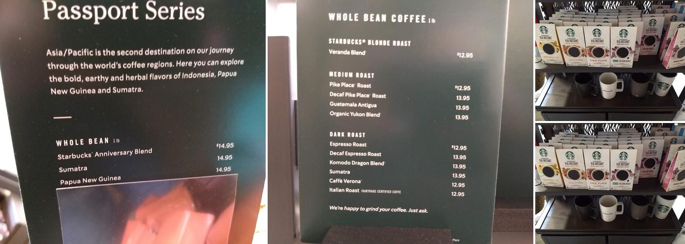 Starbucks Menu