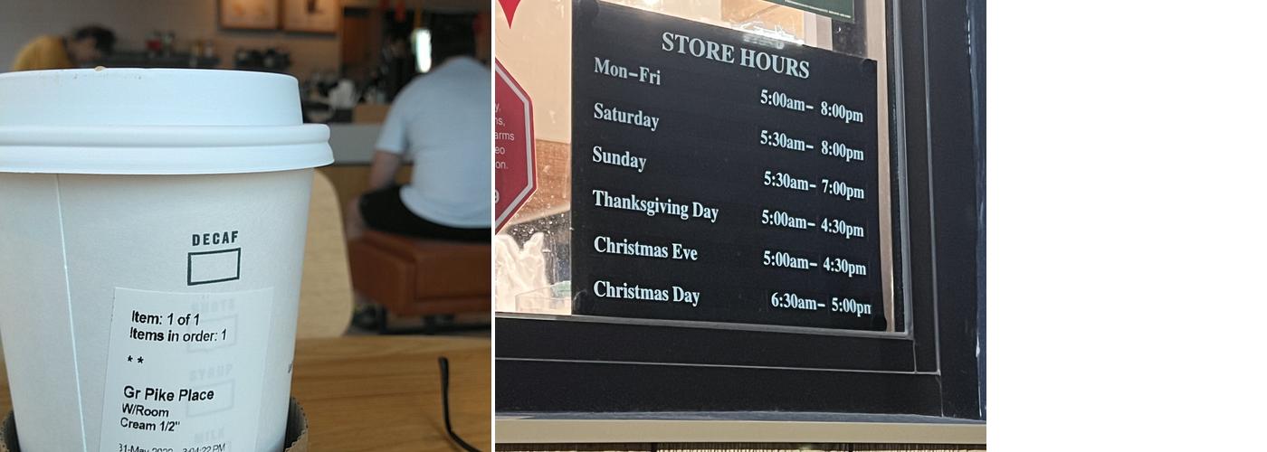 Starbucks Menu