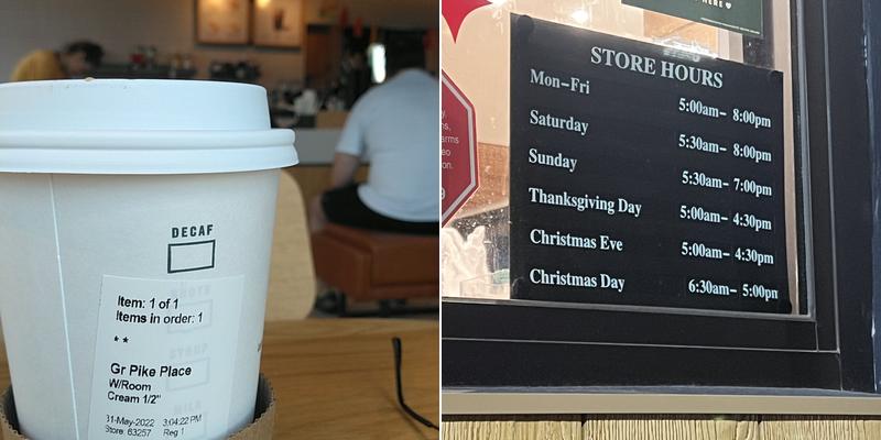 Starbucks Menu