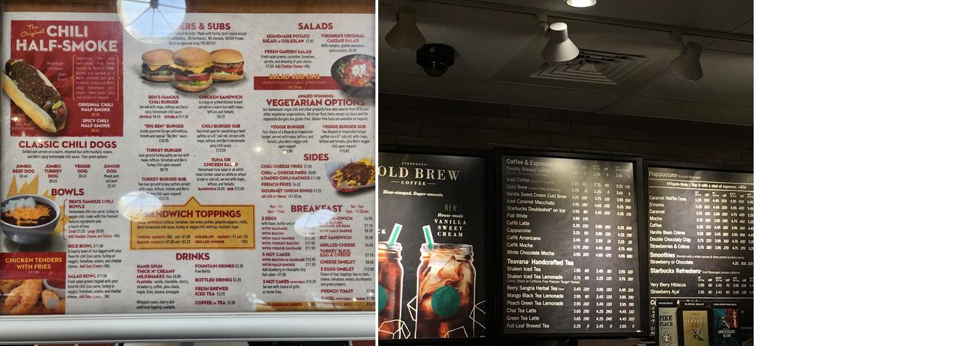 Starbucks Menu