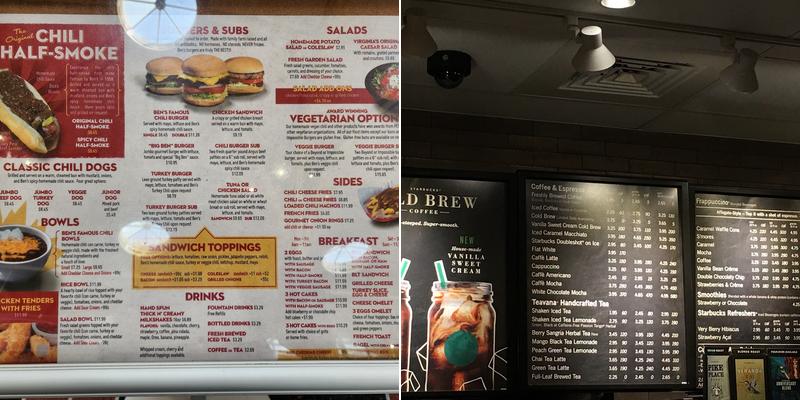 Starbucks Menu