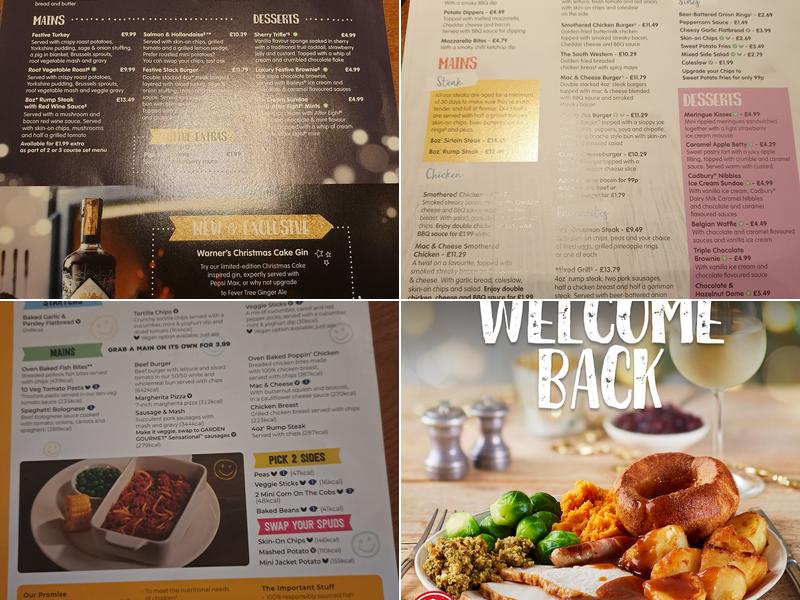 Cepen Park Brewers Fayre Menu