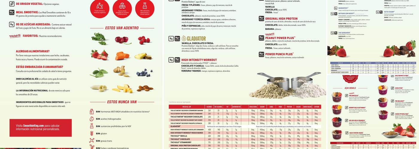 Smoothie King Menu