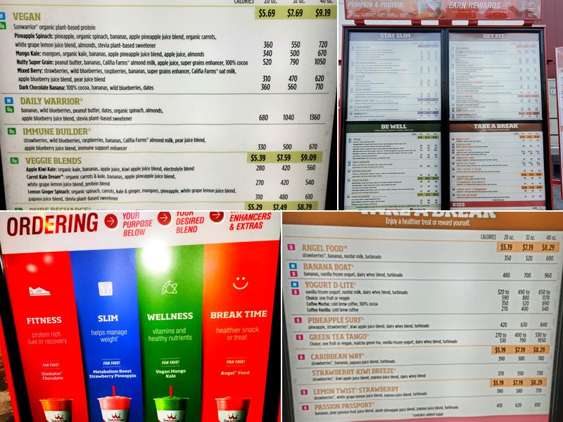 Smoothie King Menu