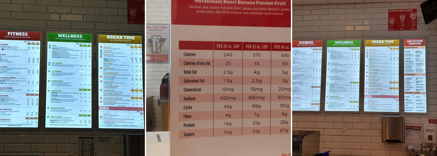 Smoothie King Menu