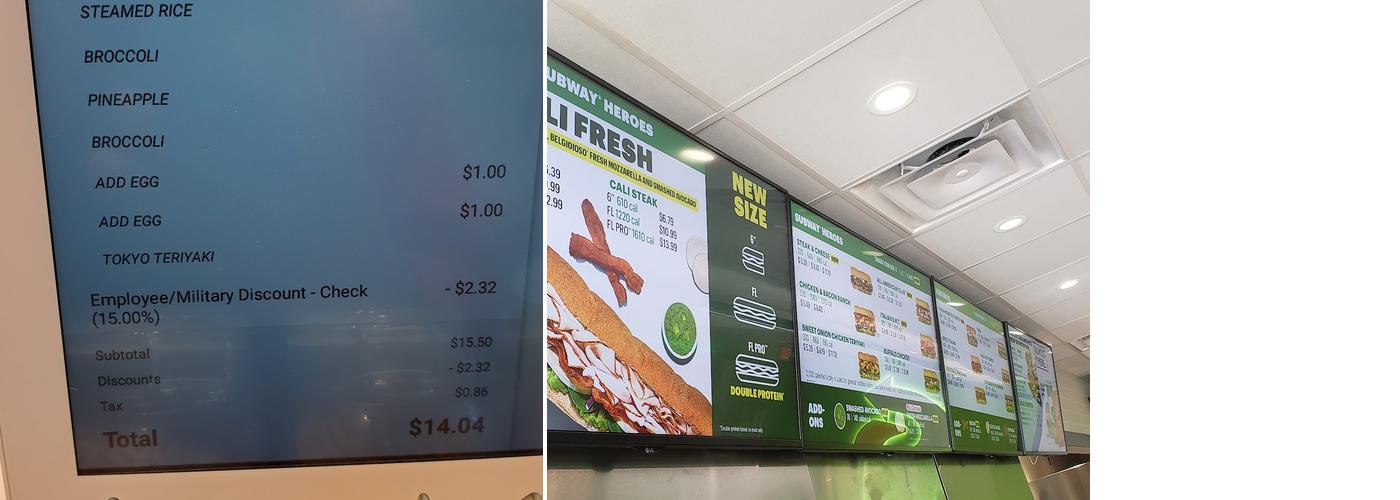 Subway Menu