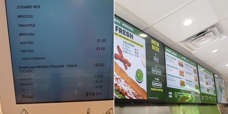 Subway Menu