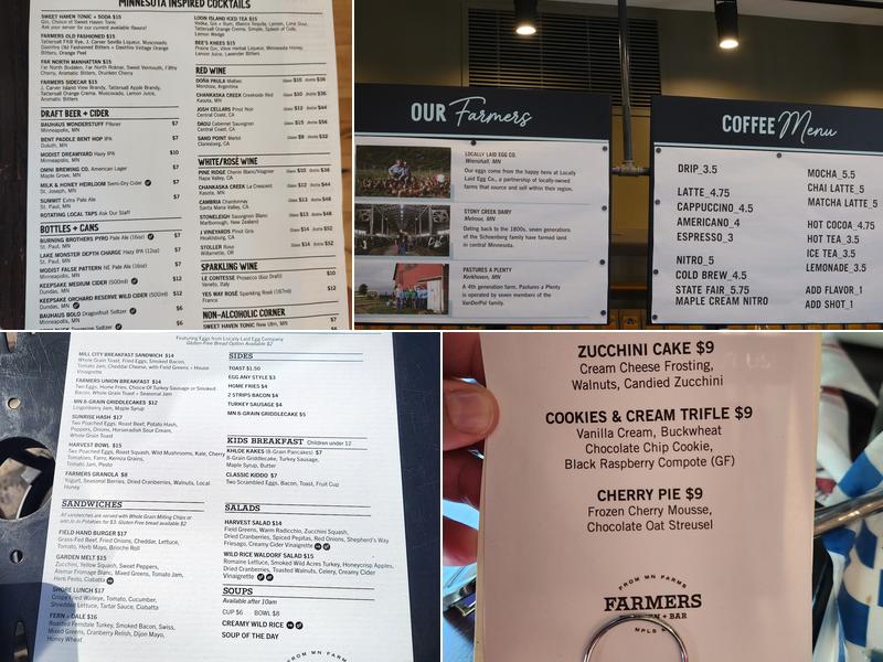 Farmers Kitchen + Bar Menu