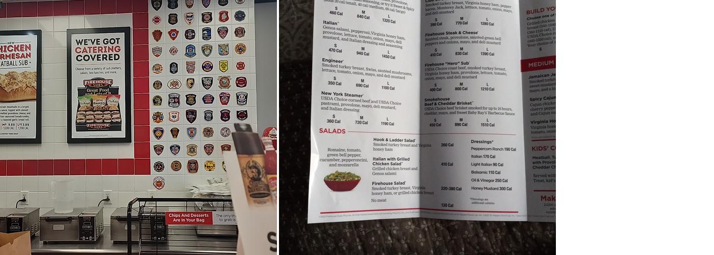 Firehouse Subs Menu