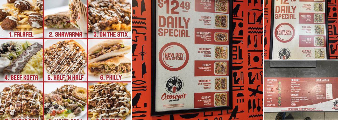Osmow's Shawarma Menu