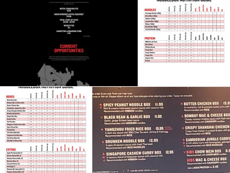 Noodlebox Menu