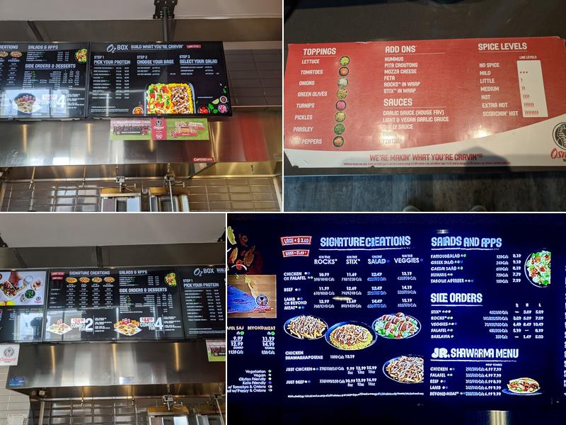 Osmow's Shawarma Menu