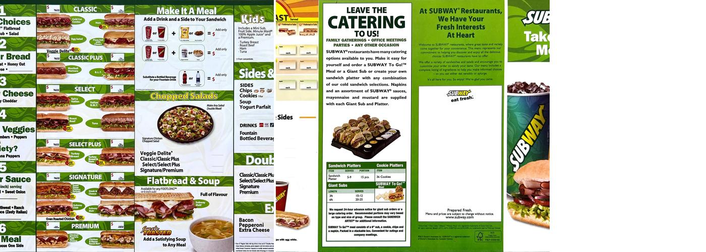 Subway Menu
