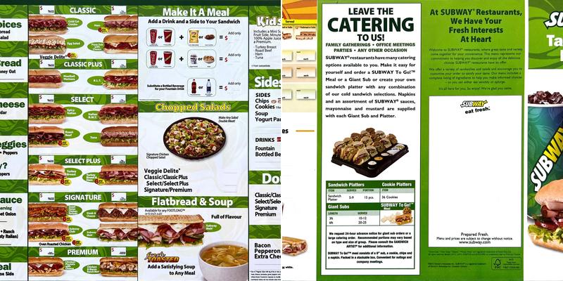 Subway Menu