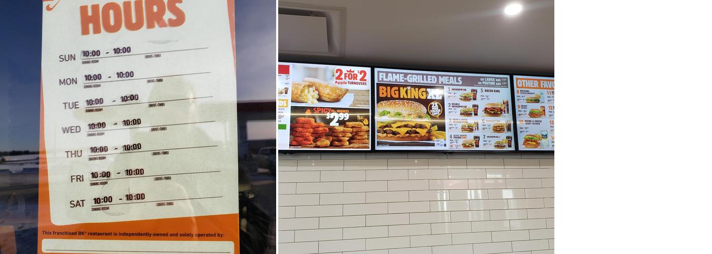 Burger King Menu