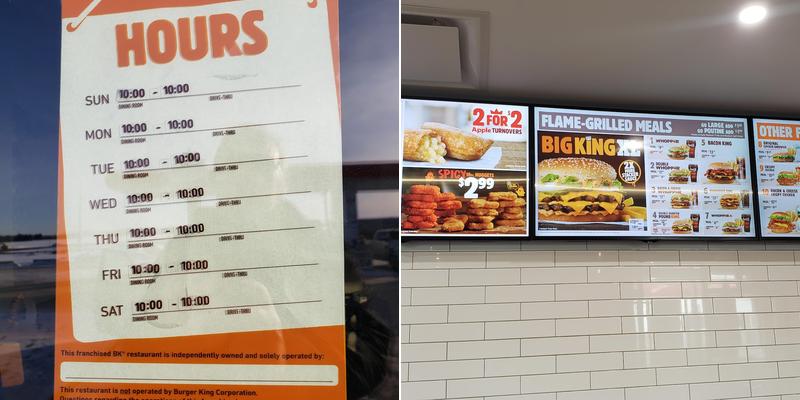 Burger King Menu