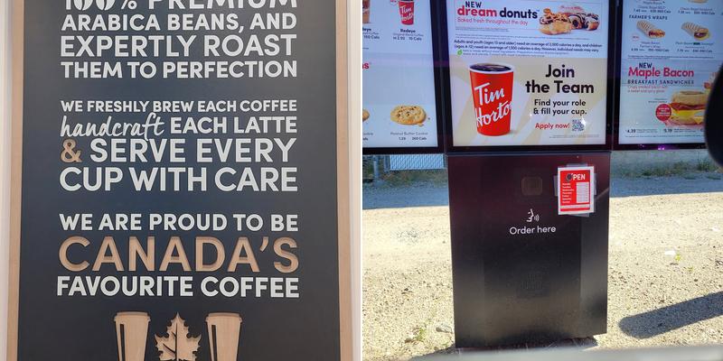 Tim Hortons Menu