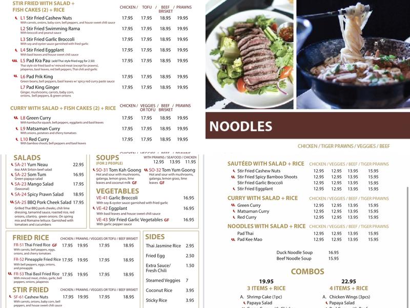 Urban Thai Bistro Menu