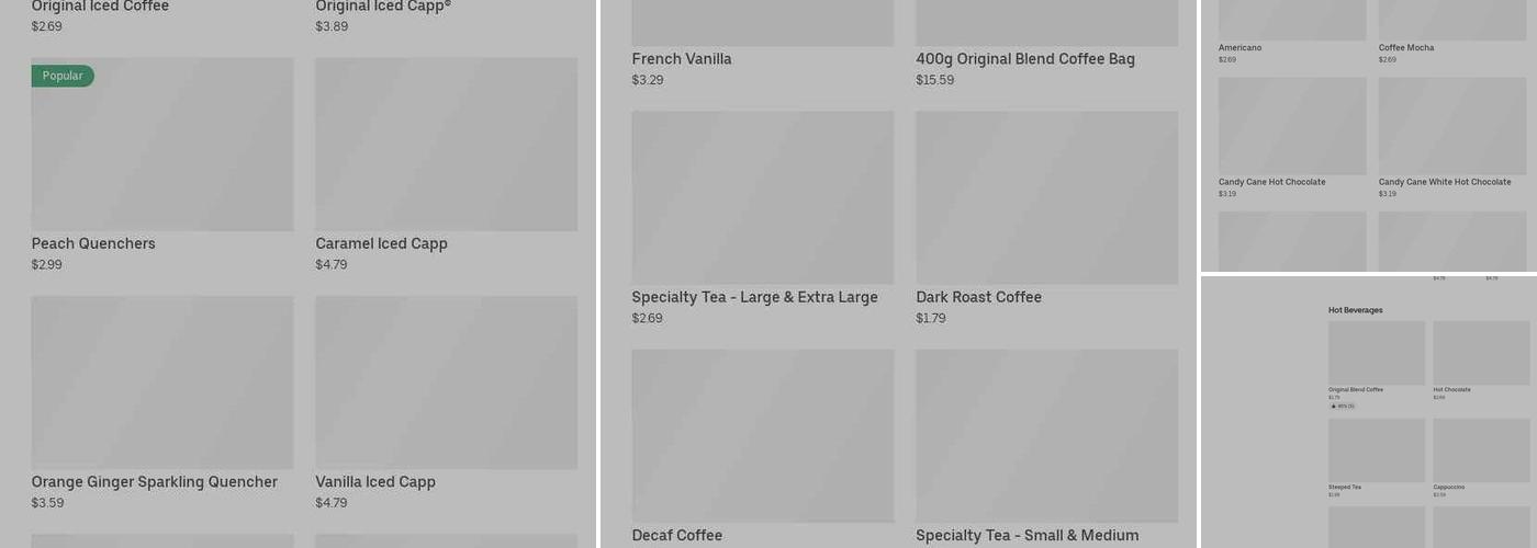Tim Hortons Menu