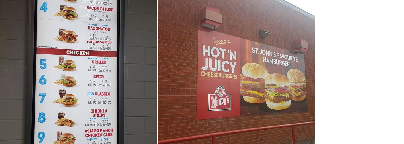 Wendy's Menu