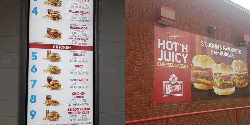 Wendy's Menu