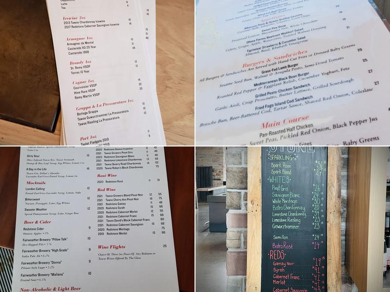 Redstone Winery & Restaurant Menu