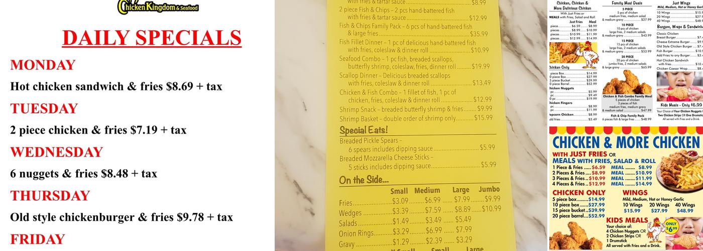 Chicken Kingdom & Seafood Menu