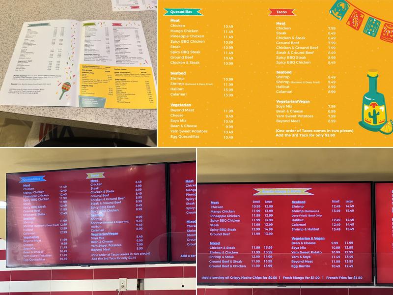Binge Burrito Menu
