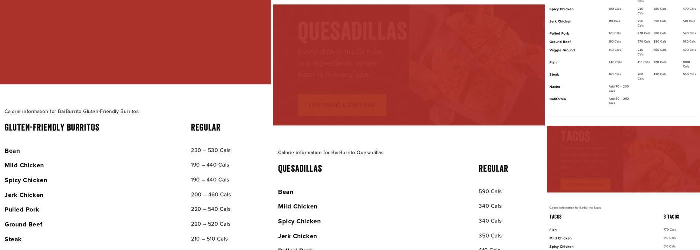 barBURRITO Menu