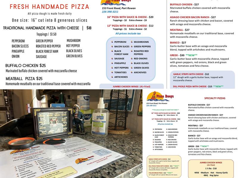 Pizza Buoys Menu