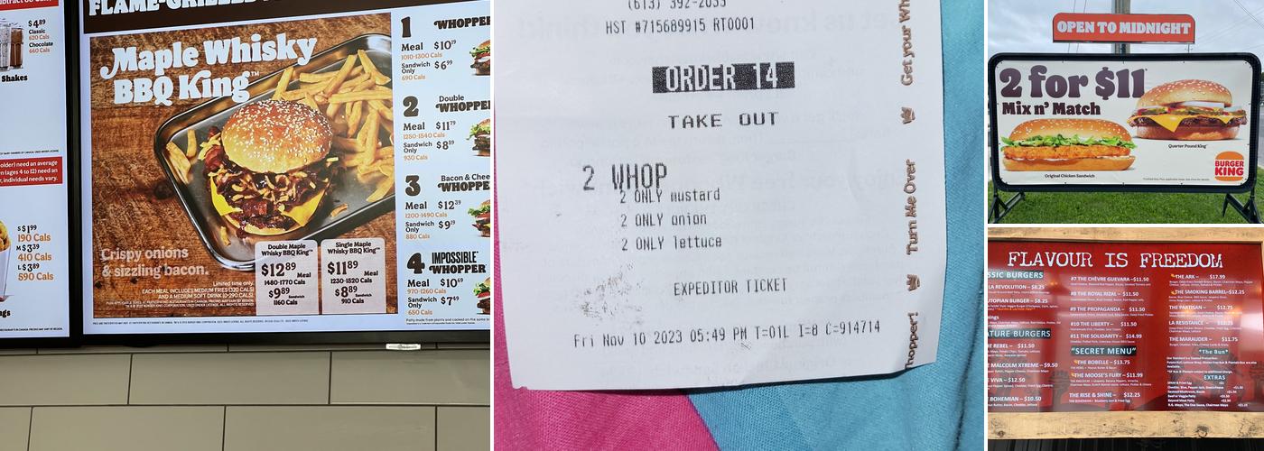 Burger King Menu