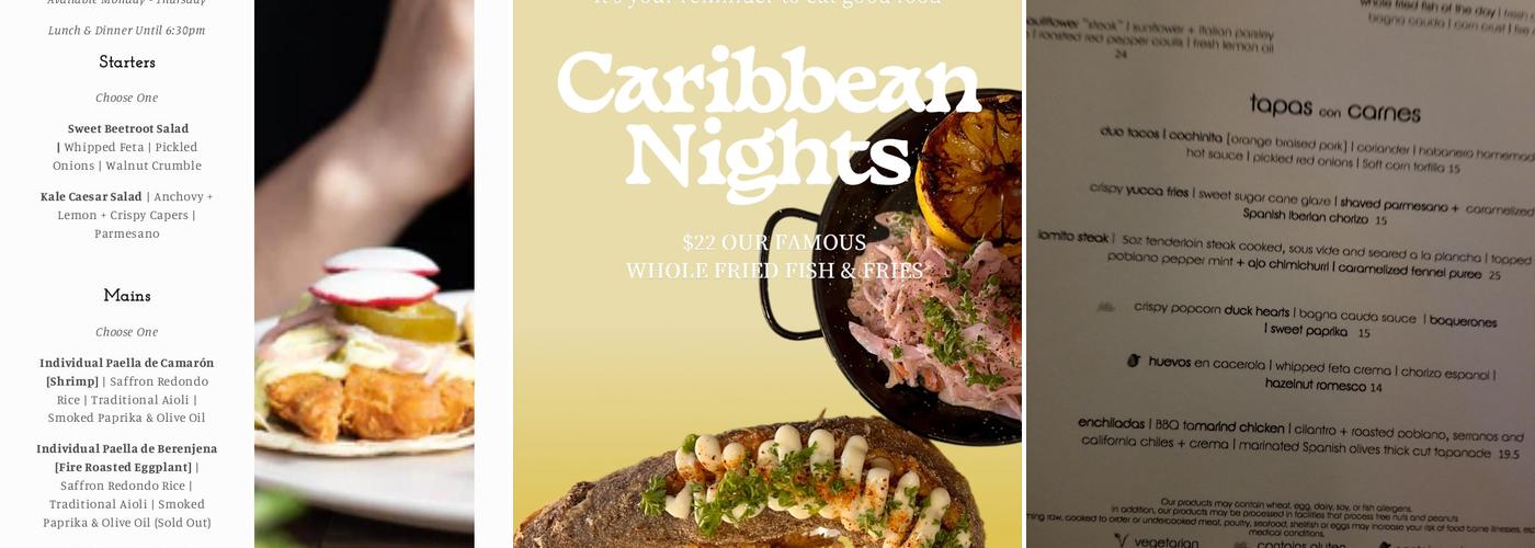 The Soca Kitchen Menu