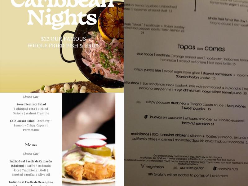 The Soca Kitchen Menu