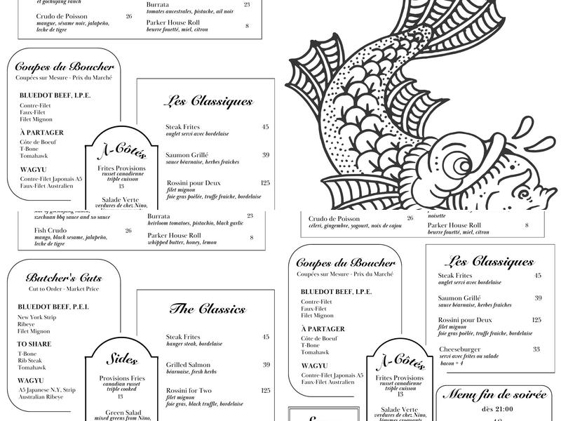 Provisions Bar à Vin Menu