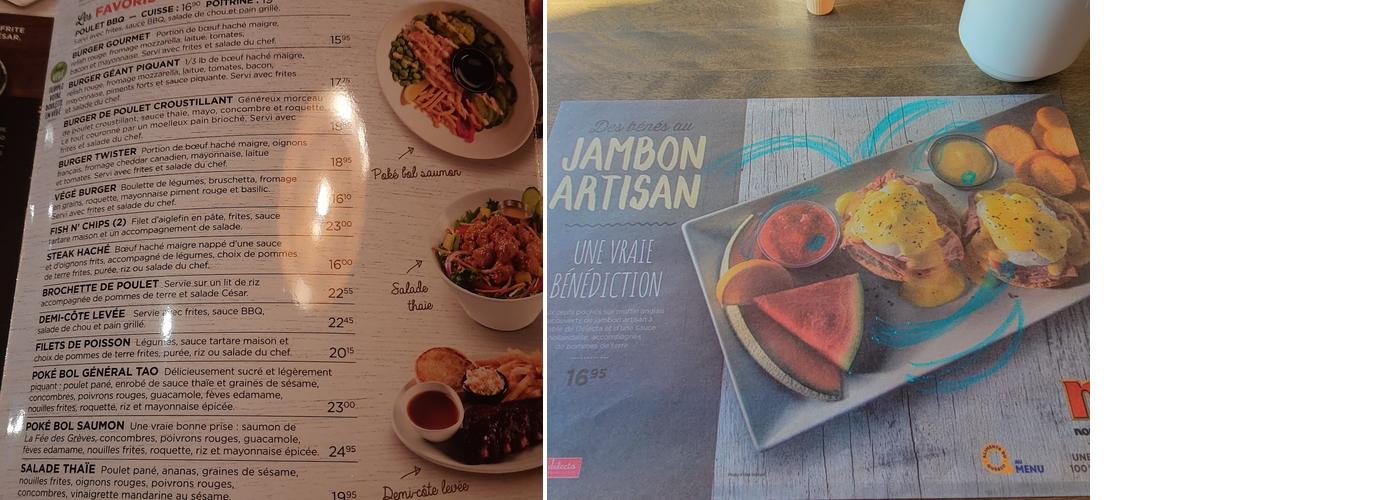 Restaurant Normandin Roberval Menu