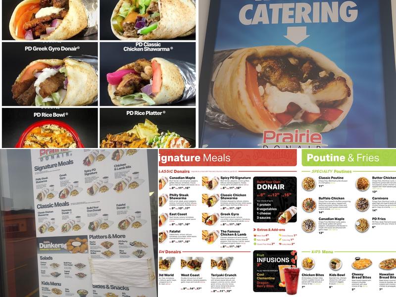 Prairie Donair Estevan (Shawarma place) Menu