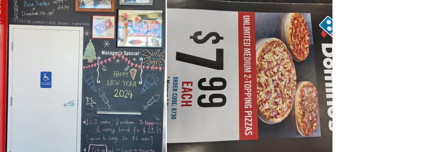 Domino's Pizza Menu