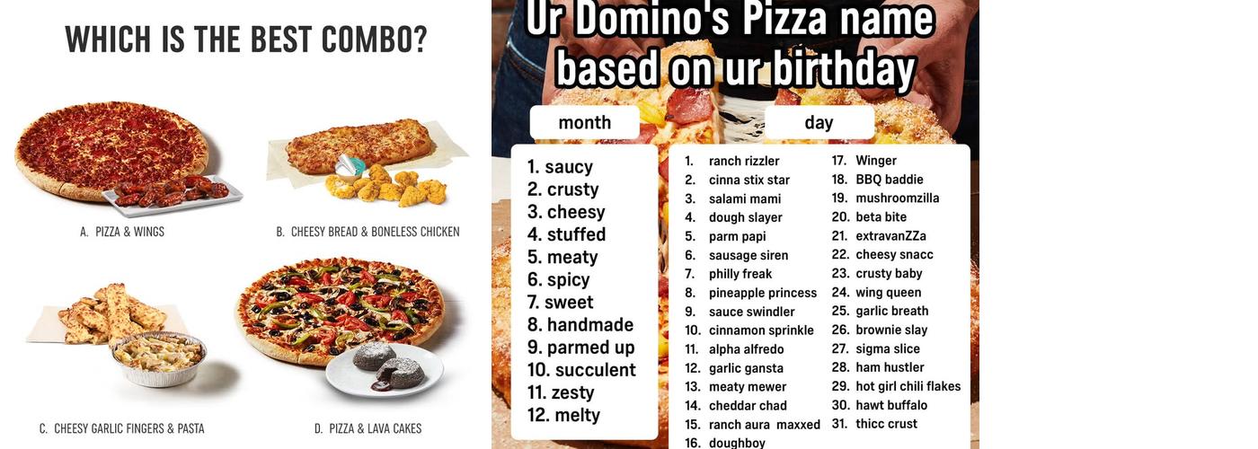 Domino's Pizza Menu