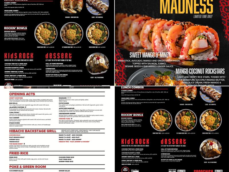 Rock N Roll Sushi Menu