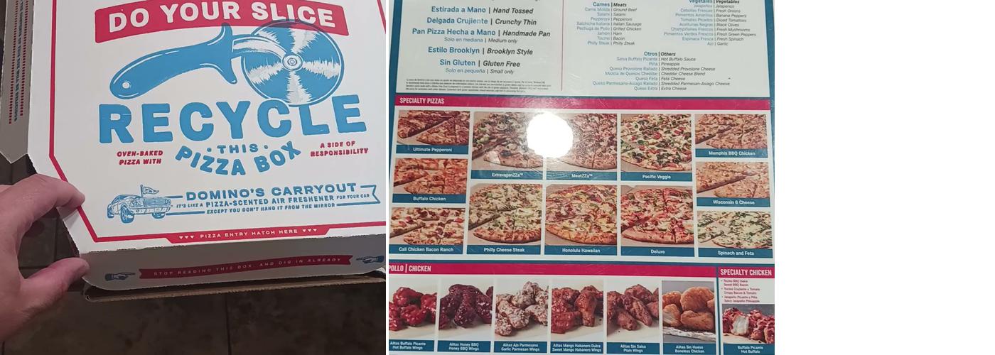 Domino's Pizza Menu